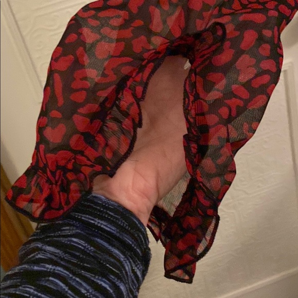 Topshop high neck mini dress in red animal print - Picture 12 of 12